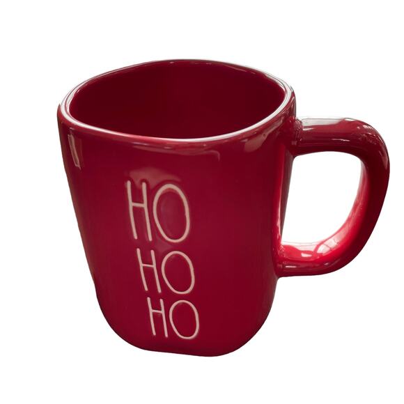 Rae Dunn Christmas Mug Red Ho Ho Ho Santa Words Magenta 16 oz Artisan Co - Picture 11 of 11